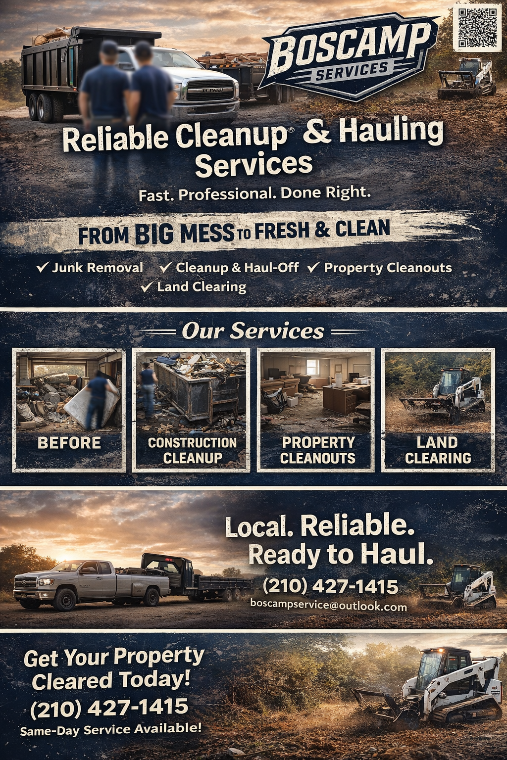 Boscamp Services — Reliable Cleanup and Hauling Services
